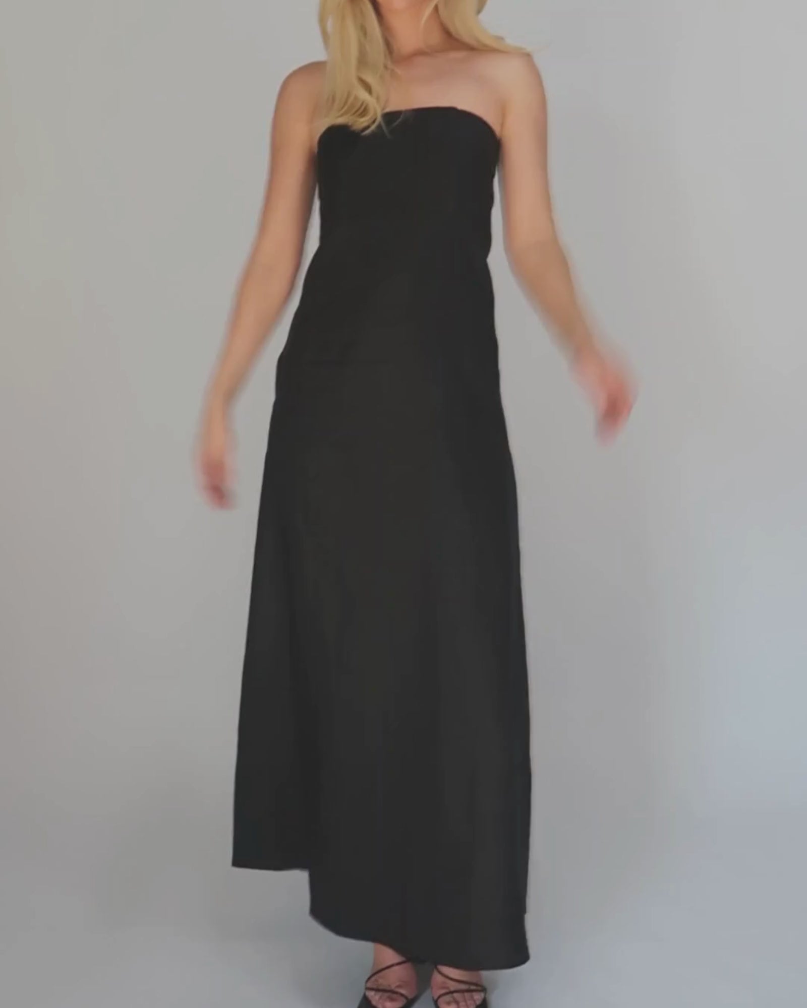 Long black strapless maxi on sale dress